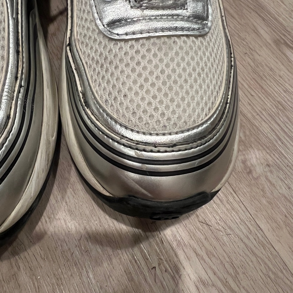 CHANEL White and Silver Sneakers - Picture 5 of 6